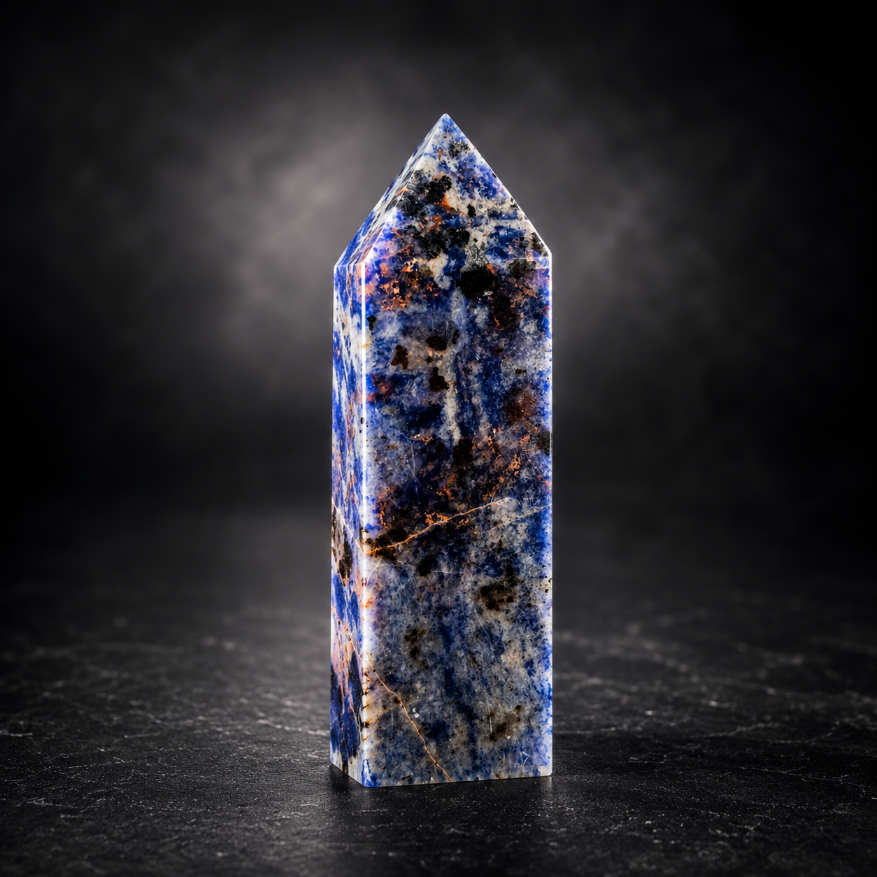 Sodalite Tower Polished Crystal Point