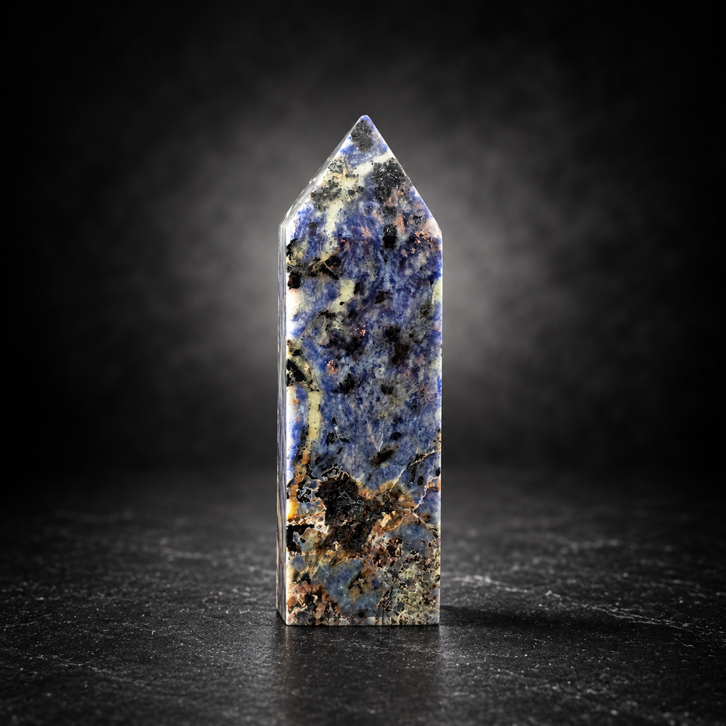 Sodalite Tower Polished Crystal Point