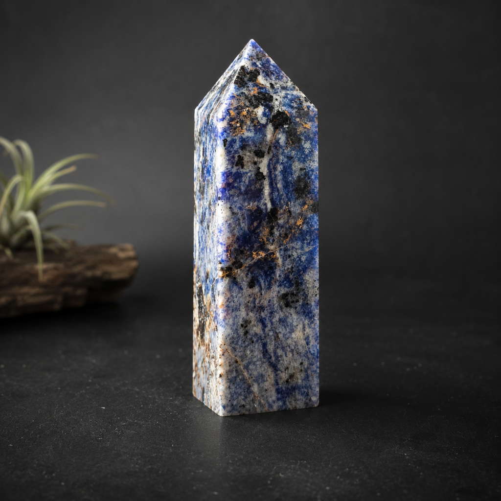 Sodalite Tower Polished Crystal Point