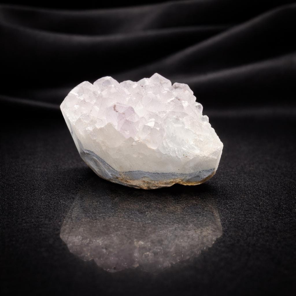 Clear Quartz Cluster with Blue Agate Base