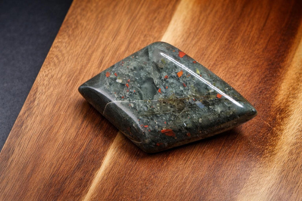 Bloodstone Freeform Crystal – Polished Green Red Grounding Stone