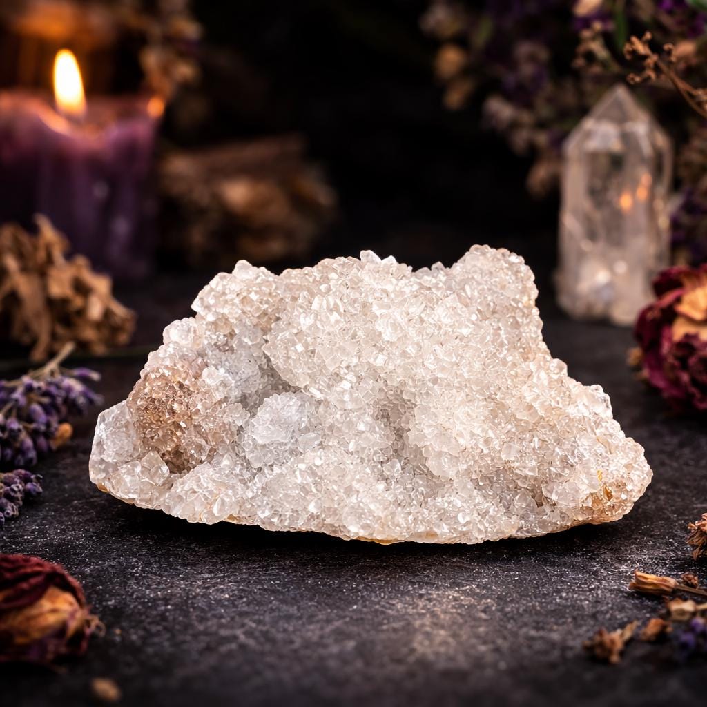 Druzy Quartz Cluster Display Stone