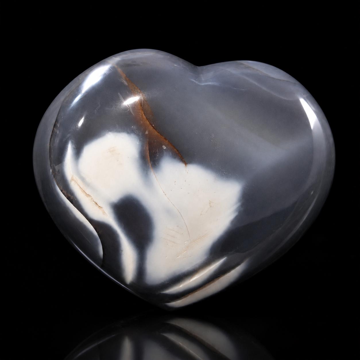 Large Orca Agate Heart