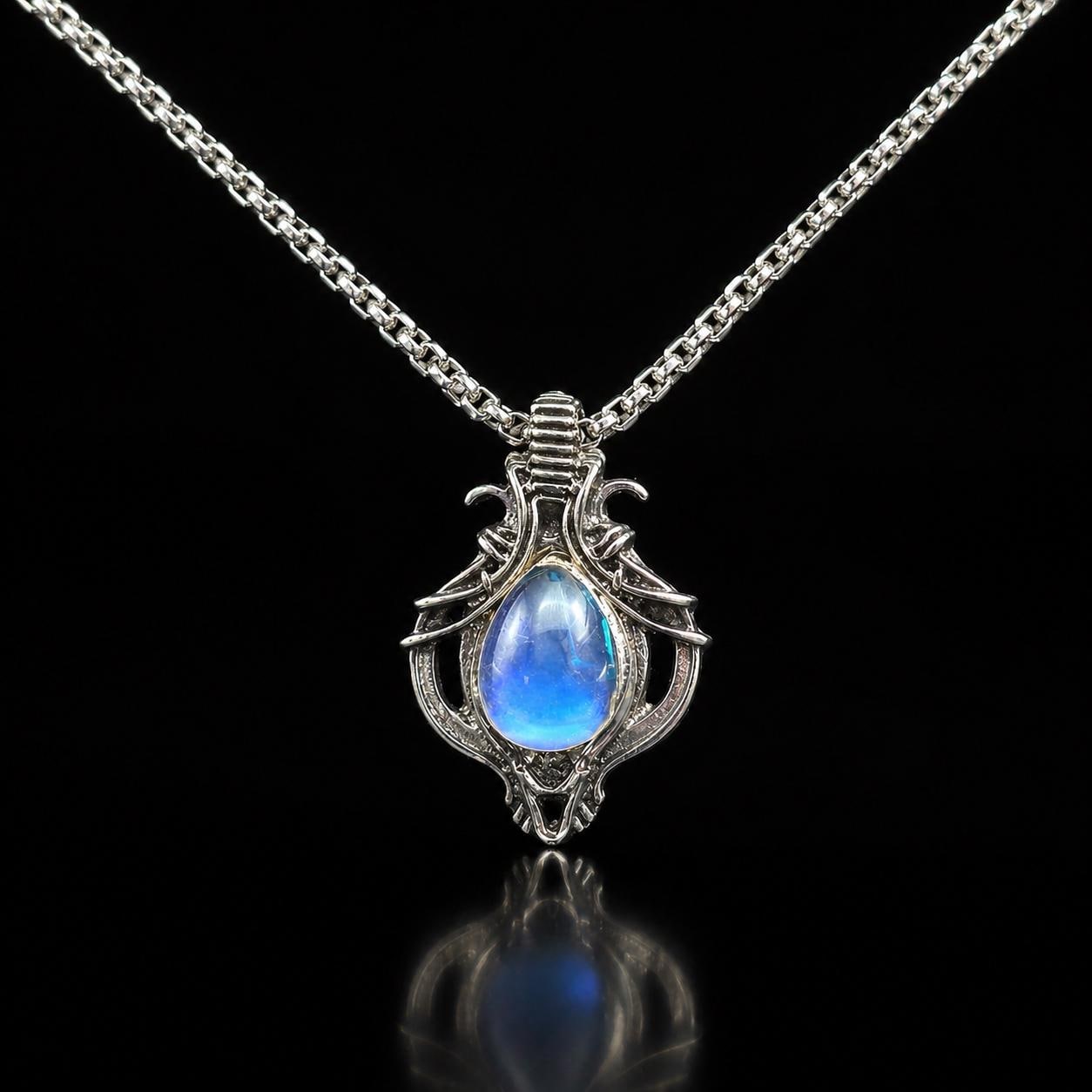 Iridescent Glass Teardrop Necklace