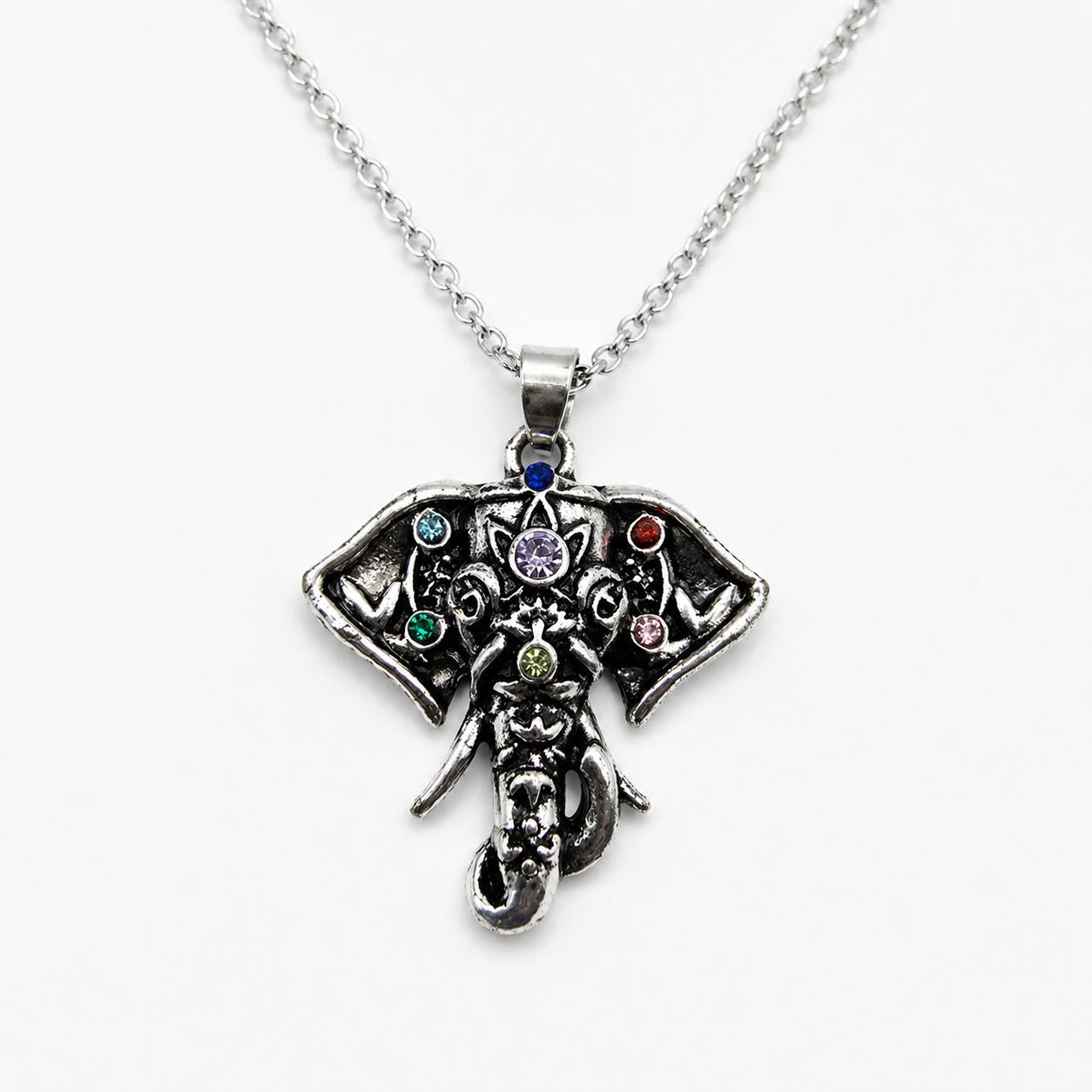 Seven Chakra Elephant Necklace