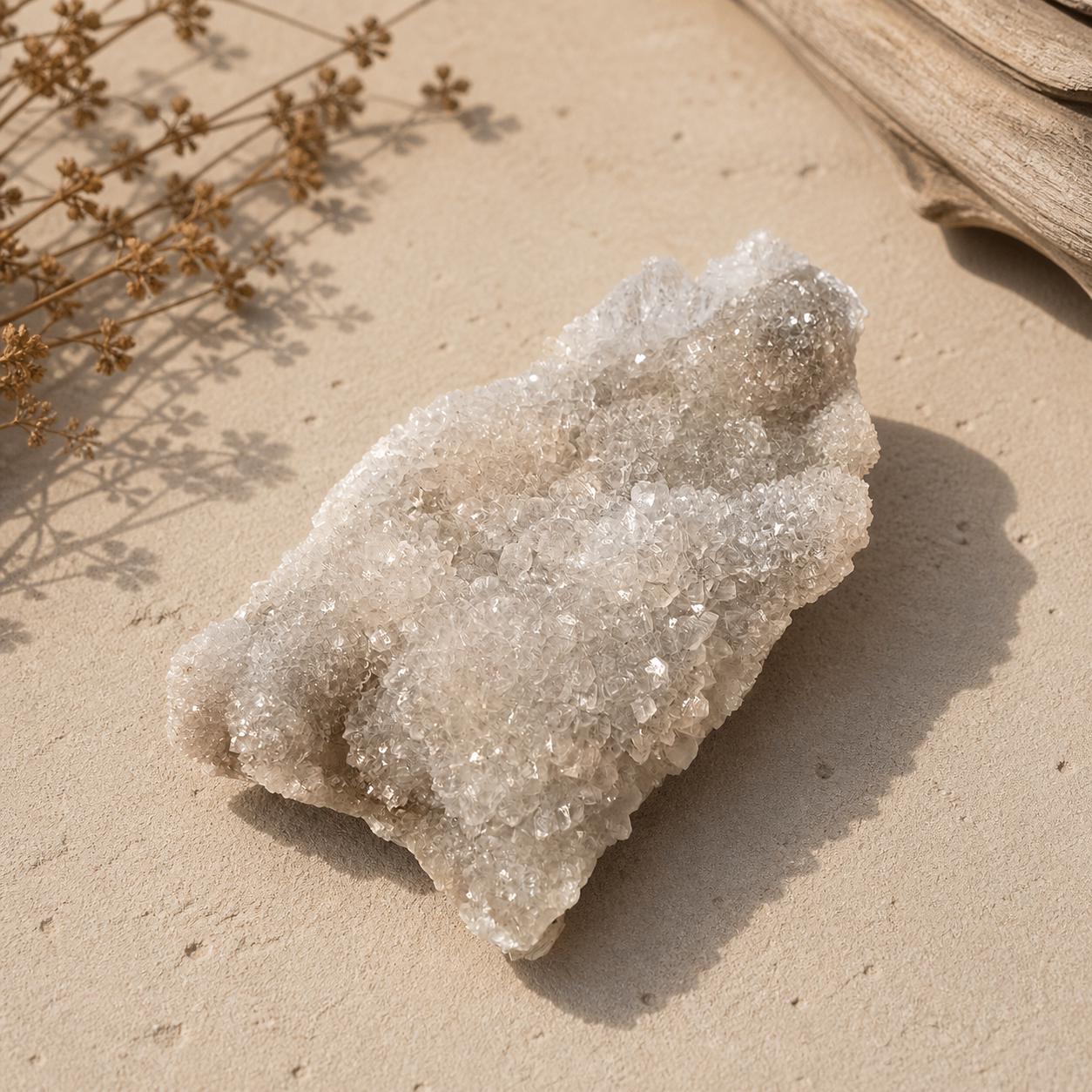 Druzy Quartz Cluster Display Stone