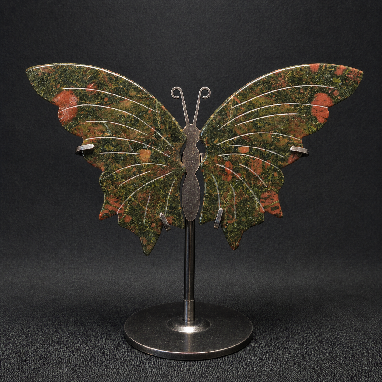 Bloodstone Butterfly Carving on Stand