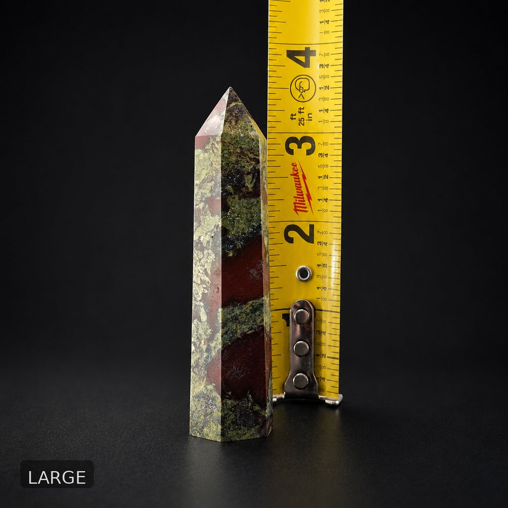 Dragon Blood Jasper Tower – Red Green Polished Crystal Point
