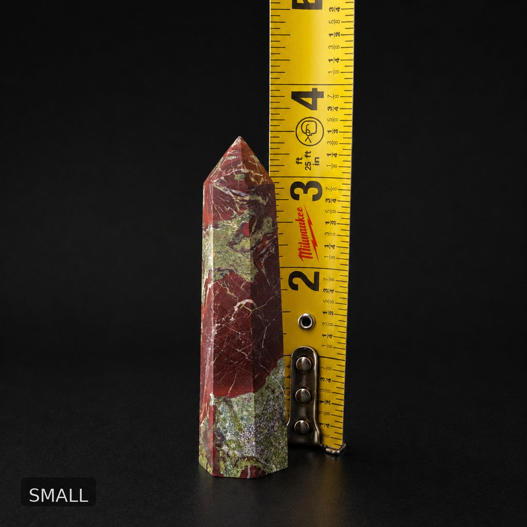 Dragon Blood Jasper Tower – Red Green Polished Crystal Point