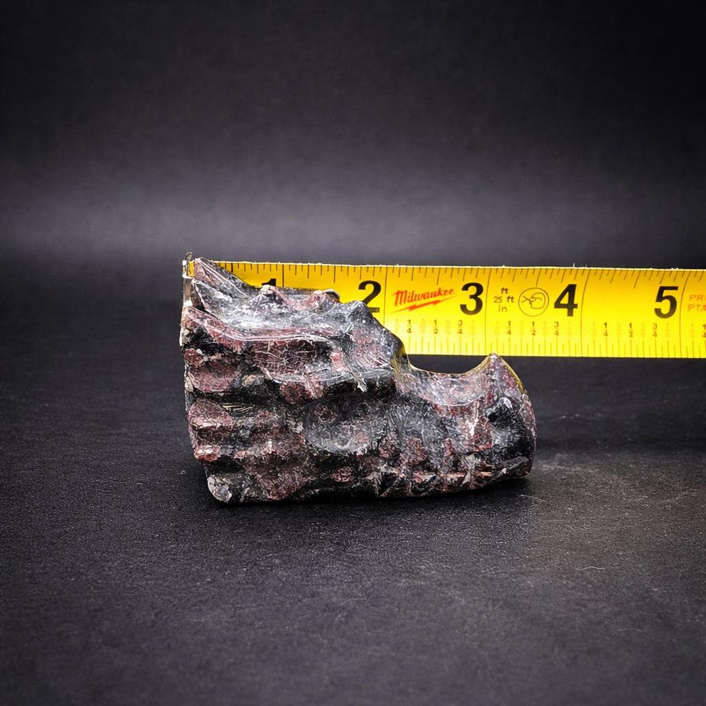 Garnet in Quartz Dragon Head Carving