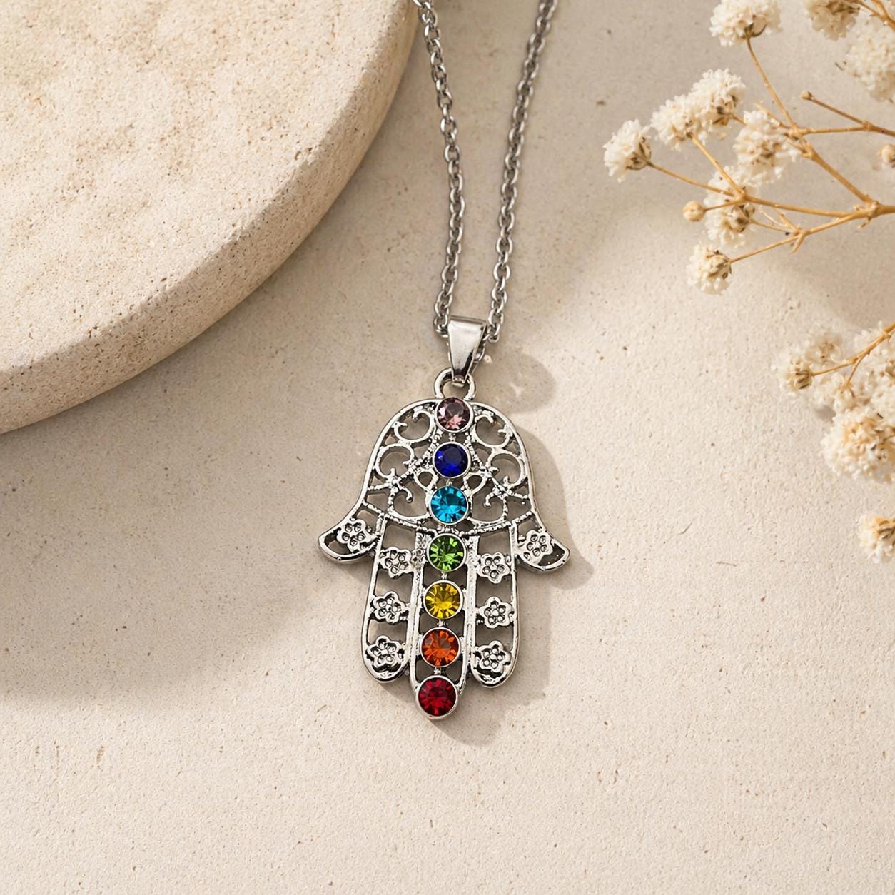 Hamsa Chakra Pendant Necklace