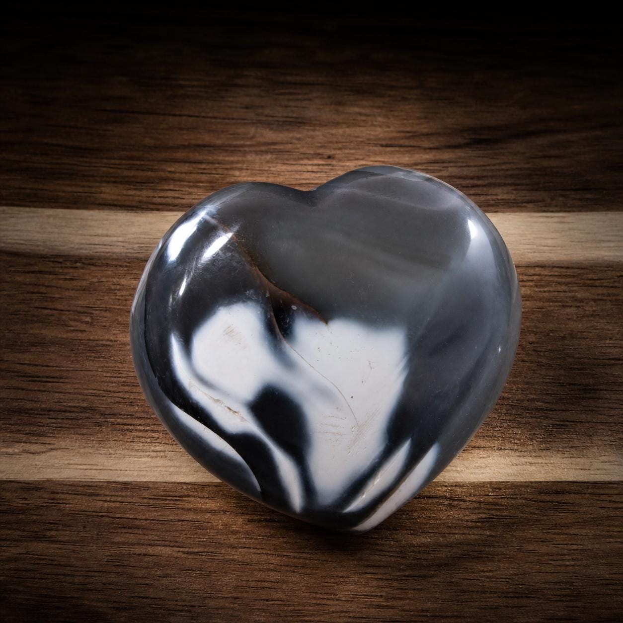 Large Orca Agate Heart