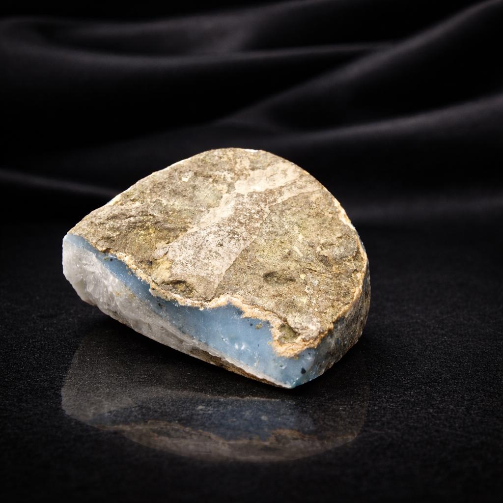 Clear Quartz Cluster with Blue Agate Base