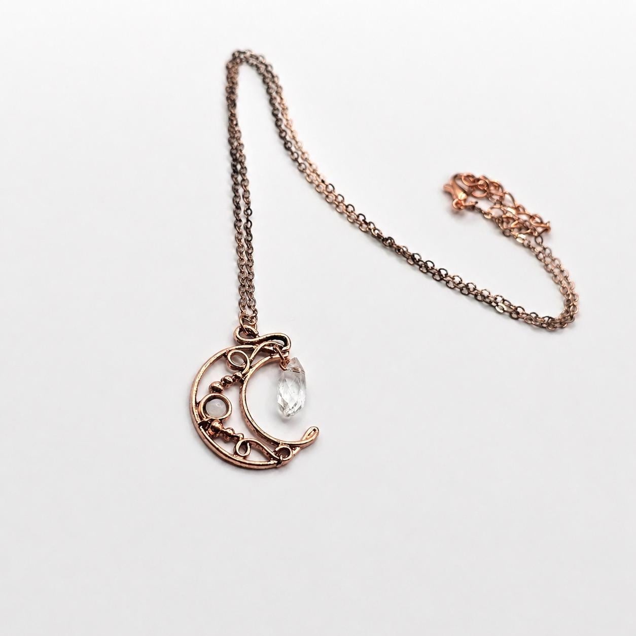Copper Crescent Moon Necklace