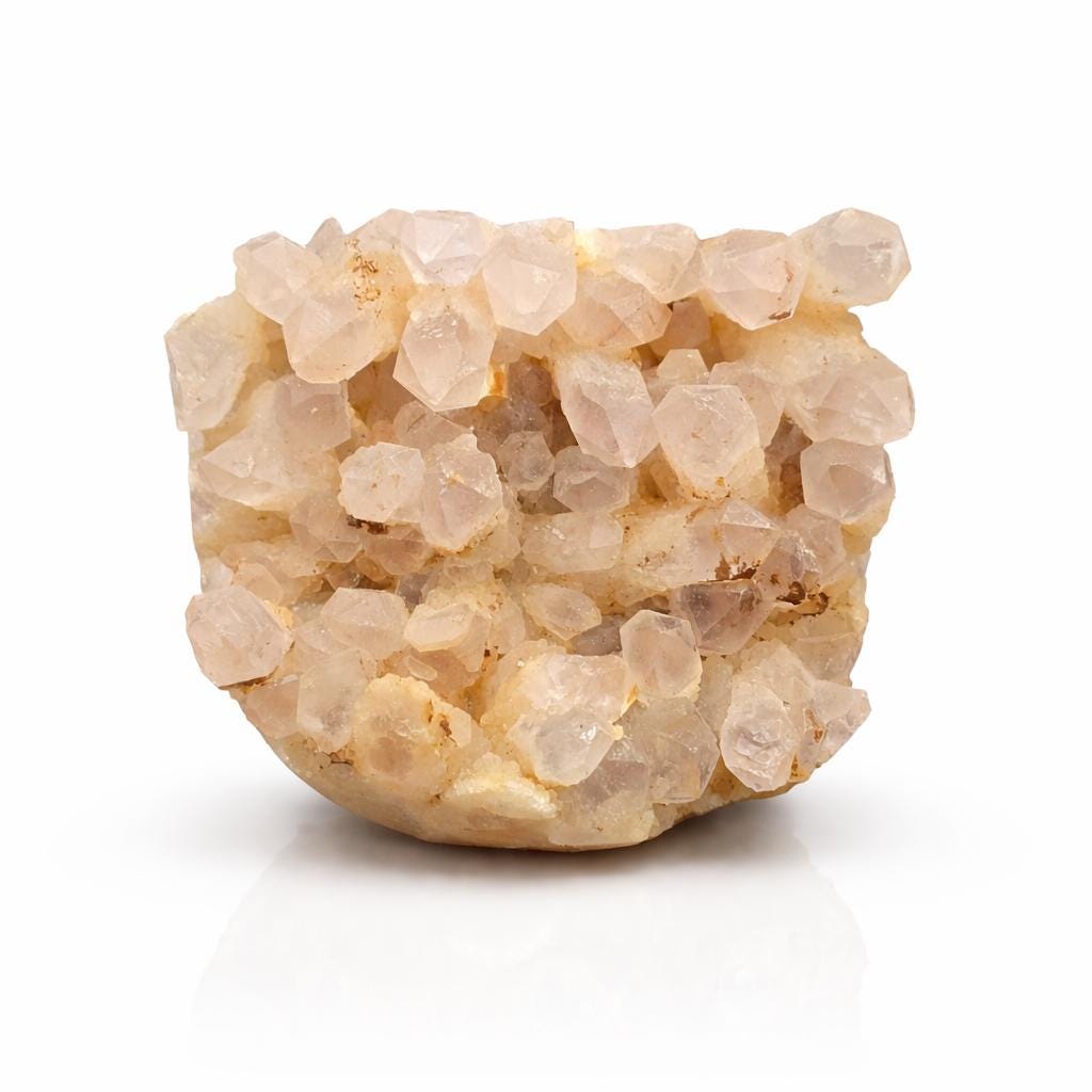Golden Healer Quartz Round Cluster – Peach Golden Crystal Display Piece