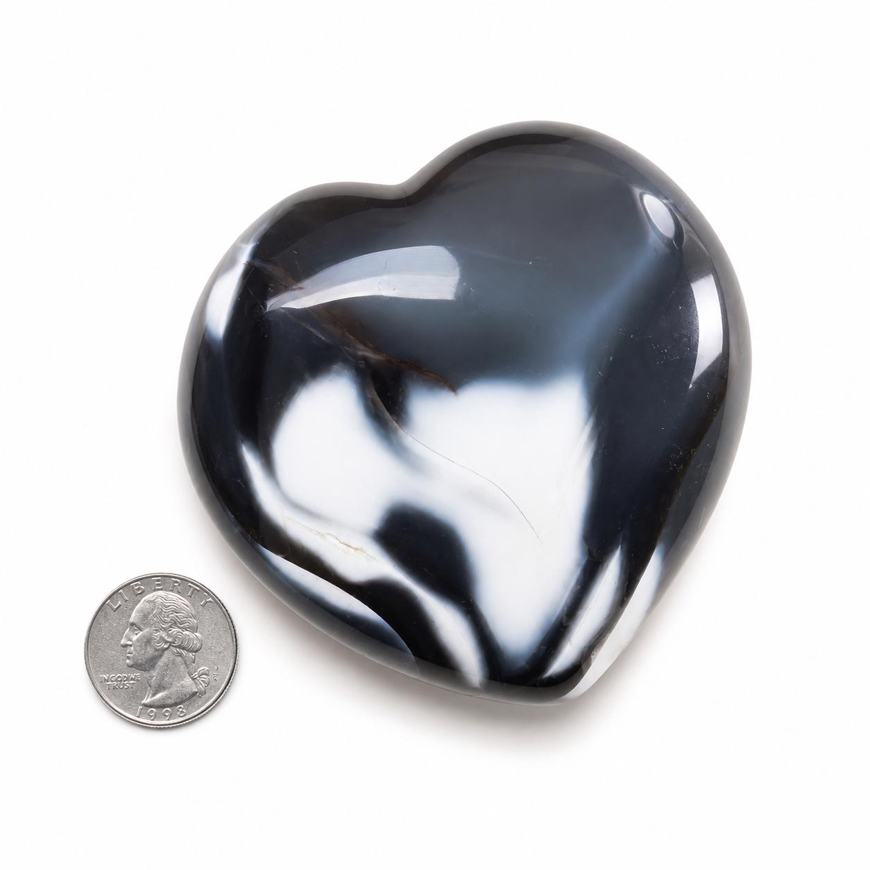 Large Orca Agate Heart