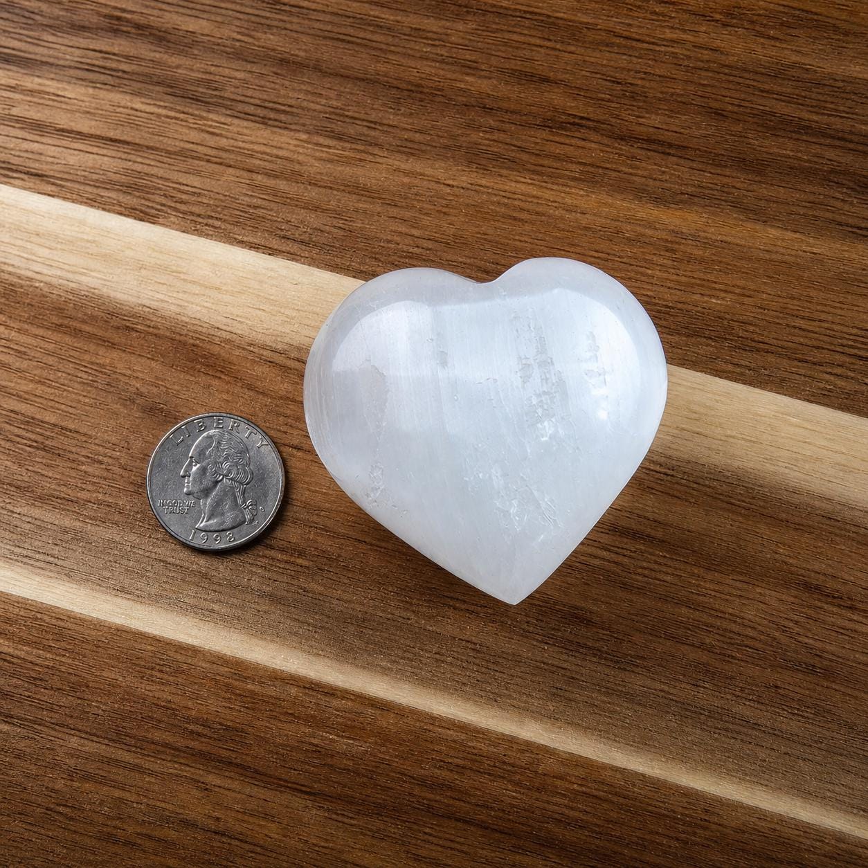 Selenite Heart – White Crystal Heart Cleansing Stone