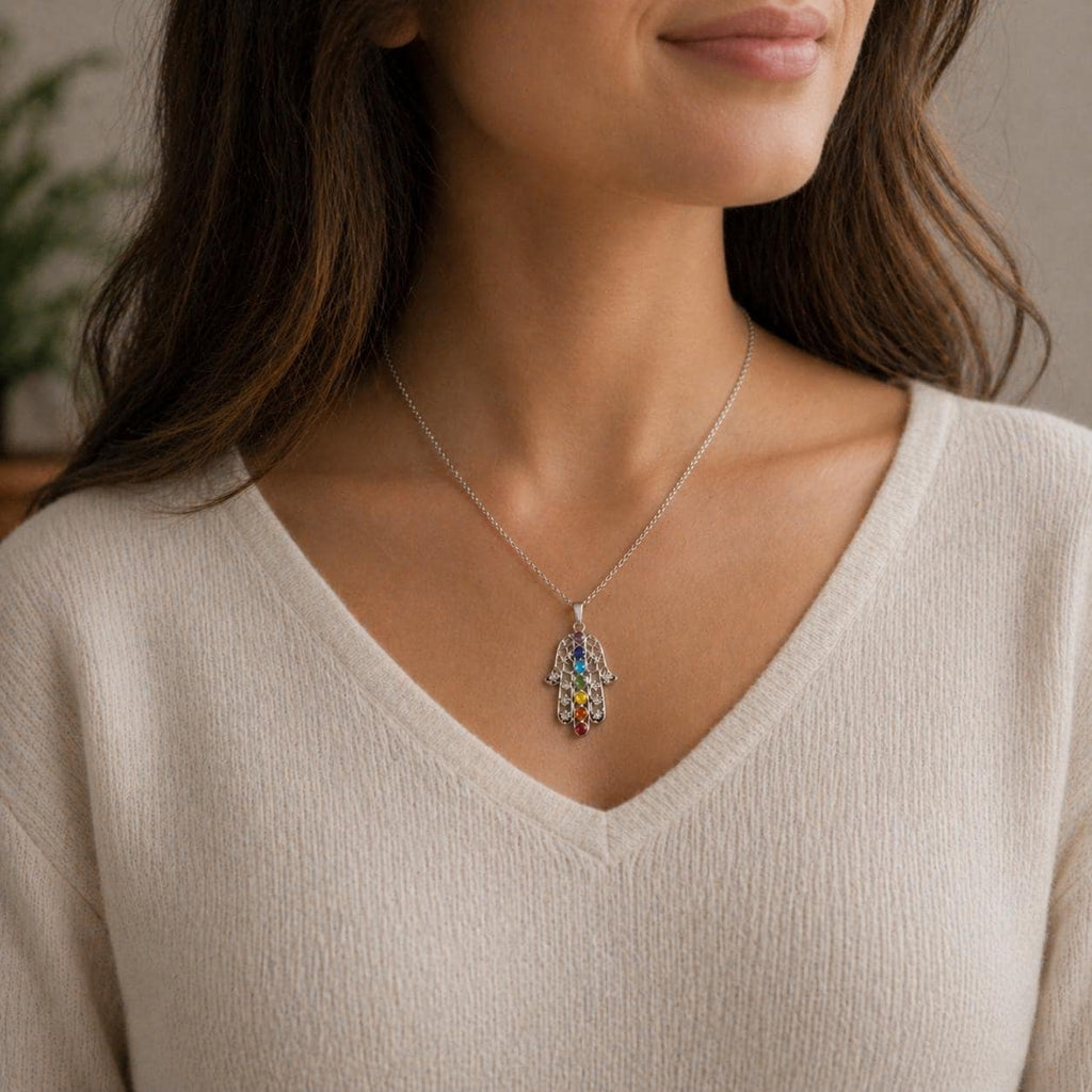 Hamsa Chakra Pendant Necklace