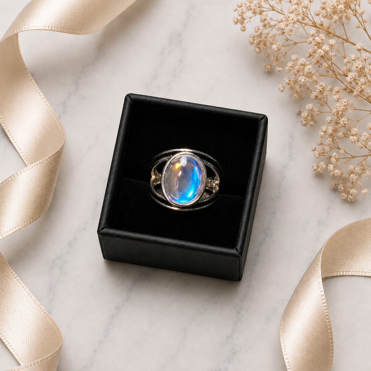 Moonbeam Glow Opalite Ring