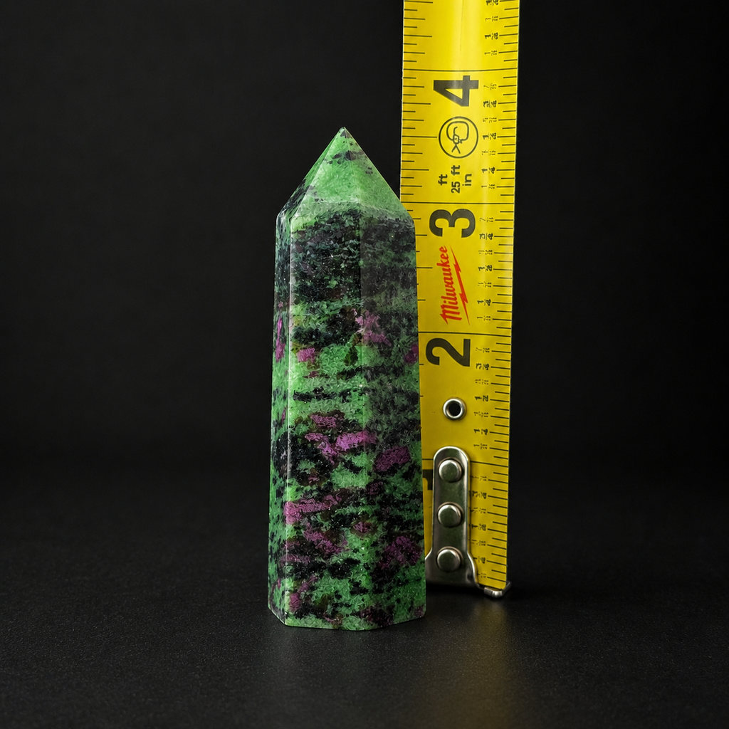 Ruby Zoisite Tower – Green Purple Polished Crystal Point