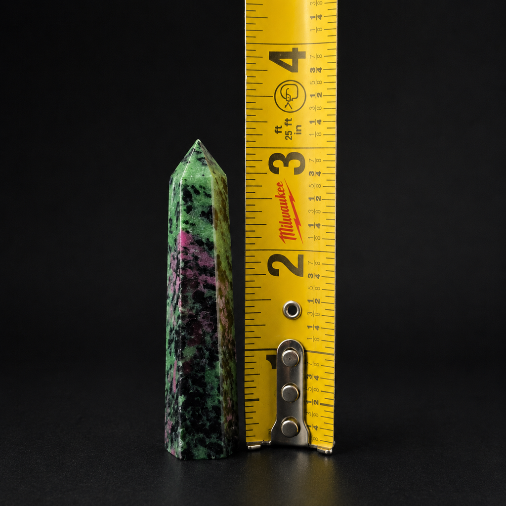 Ruby Zoisite Tower – Green Purple Polished Crystal Point